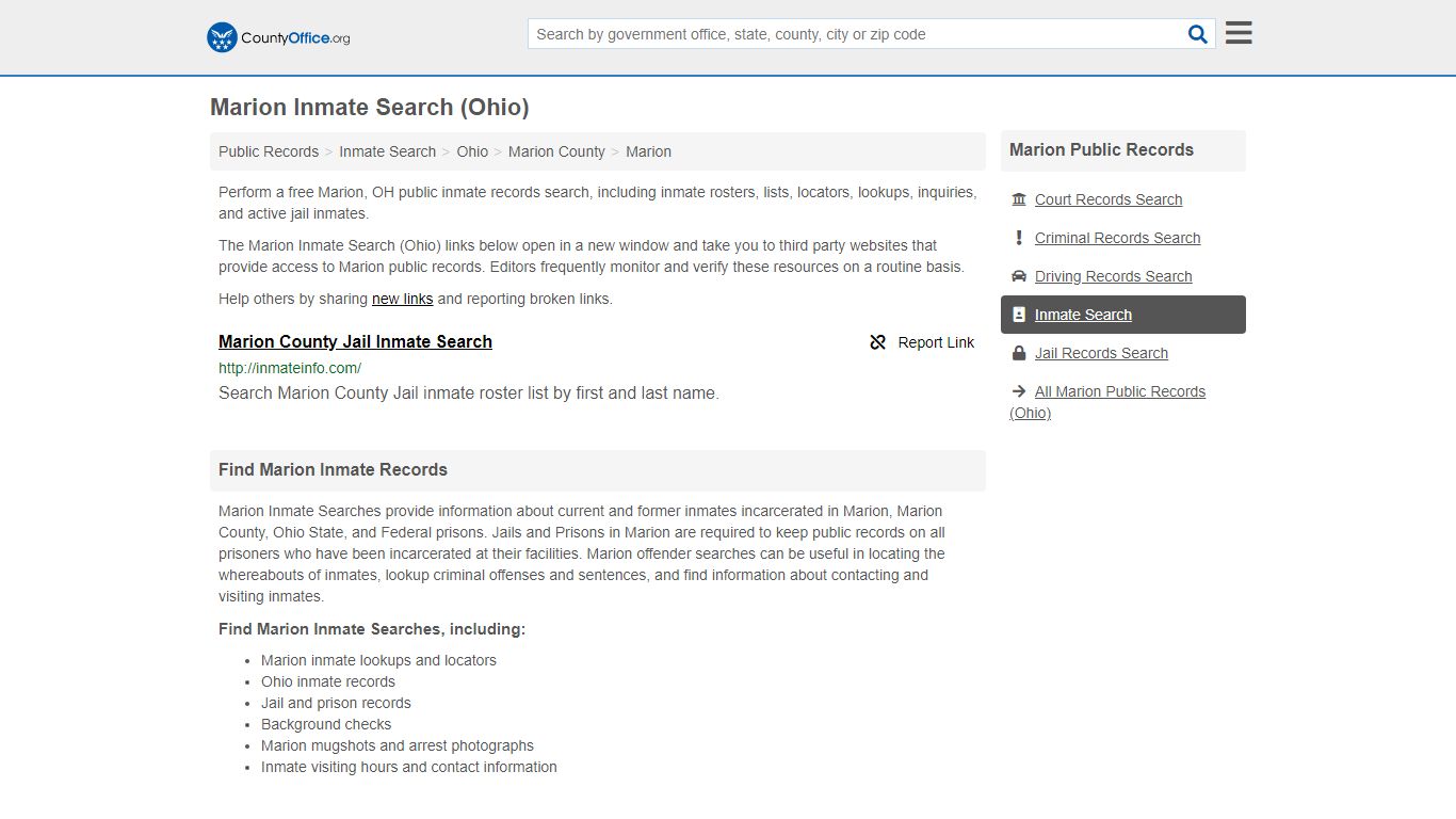 Inmate Search - Marion, OH (Inmate Rosters & Locators)
